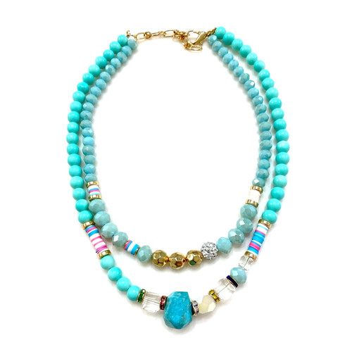 Collana perle turchese - collana,