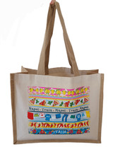 Borsa estiva o da mare juta stampa napoli