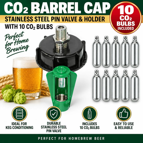 Co2 barrel cap stainless steel - co2,