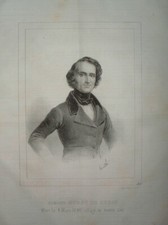 PCH 129 ESTAMPE 1840 Portrait du DRAMATURGE Edmond Burat de Gurgy