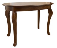 TAVOLINO OVALE SALOTTO IN LEGNO COLORE NOCE ARTE POVERA