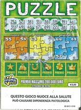 GRATTA E VINCI USATO NUOVO PUZZLE SERIE 3021 COME FOTO