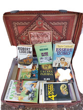 Libri usati con baule lotto/stock Vintage 37 pz Romanzi, avventure, giallo,