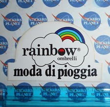 ADESIVO STICKER VINTAGE AUTOCOLLANT AUFKLEBER RAINBOW OMBRELLI ANNI '80