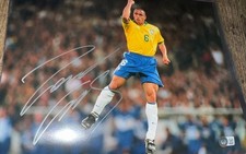 Celebrazione obiettivo iconico firmato Roberto Carlos misura 11 x 14 con certificato di autenticità Beckett