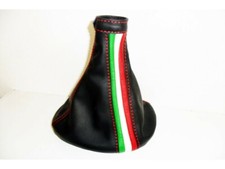 Cuffia cambio Fiat 600 pelle nera con tricolore