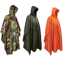 poncho impermeabile antipioggia alta visibilità arancione caccia pesca militare 