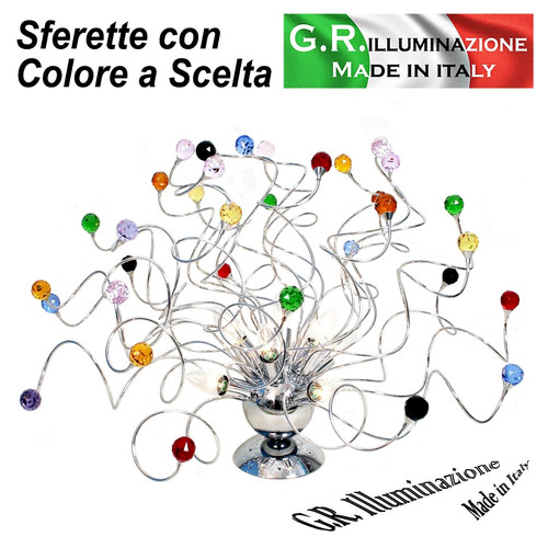 Plafoniera moderna cromata - plafoniera,