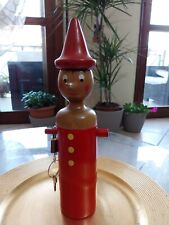 Pinocchio Burattino di legno SALVADANAIO di Collodi Alto 28 cm Anni 70 Raro