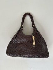 Borsa a tracolla vintage anni 90 Y2K COLE HAAN GENEVIEV triangolo pelle intrecciata hobo tote