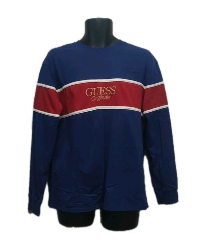 Felpa blu uomo guess originale - felpa,