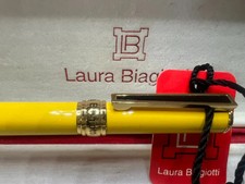 🔴  LAURA BIAGIOTTI penna stilografica lacca gialla pennino iridium 6 NOS