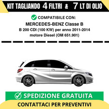 Tagliando per MERCEDES-BENZ Classe B B 200 CDI 100 kw Diesel 2011-2014 - 7 Lt...
