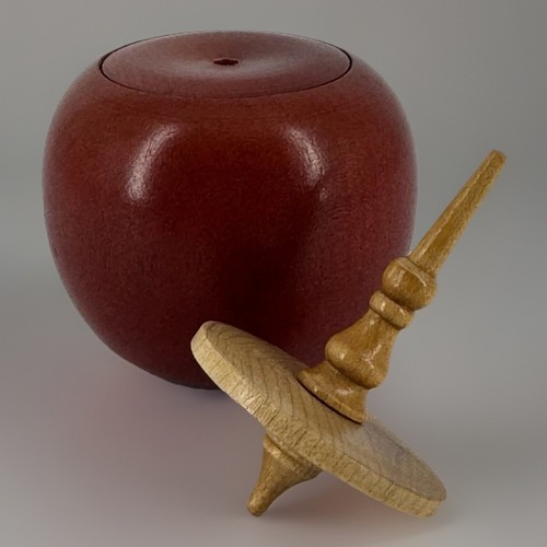 Trottola modernariata legno - trottola,