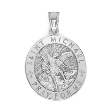 Solid 14k White Gold Saint