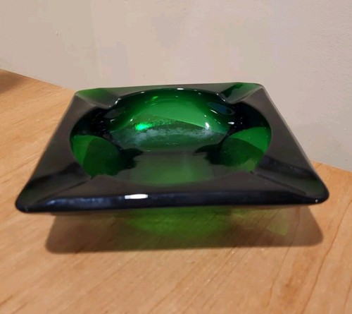 Posacenere vetro verde scuro - posacenere,