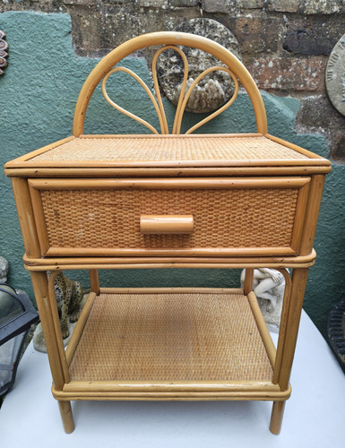 Comodino vintage vimini e - vintage, in
