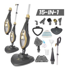 SUPERLEX 15-in-1 Pulitore a Vapore Verticale e Portatile 1500W Vaporiera Pavimenti Finestre