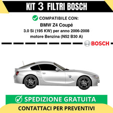 KIT BOSCH 3 Filtri tagliando per BMW Z4 Coupé 3.0 Si 195 kw Benzina 2006-2008