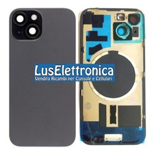 COVER POSTERIORE BACK COVER + TELAIO + MAGSAFE + VETRO FOTOCAMERA IPHONE 15 NERO