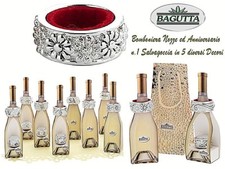 N.1 BOMBONIERA NOZZE-ANNIVERSARIO SALVAGOCCIA in GALVANICA ARGENTO 925% 5 DECORI