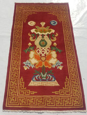 Tappeto vintage tibetano fatto