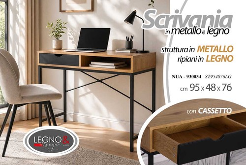 Tavolo scrivania metallo nero - tavolo,