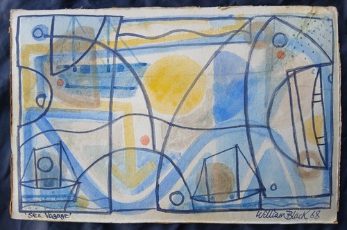 Quadro acquerello astratto