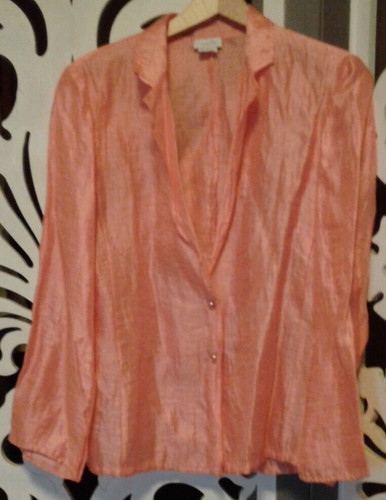 Giacca camicia salmone - salmone, lino