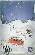 VW Minibus Insegna In Acciaio