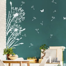 Adesivo Murale Soffione E Farfalle Adesivo da Muro Parete Era Fiore w322