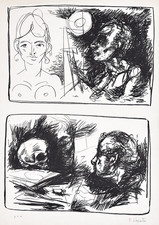 Arte Fausto Maria Liberatore Litografia P.d.A. Firmata Teschio '900 Certificata