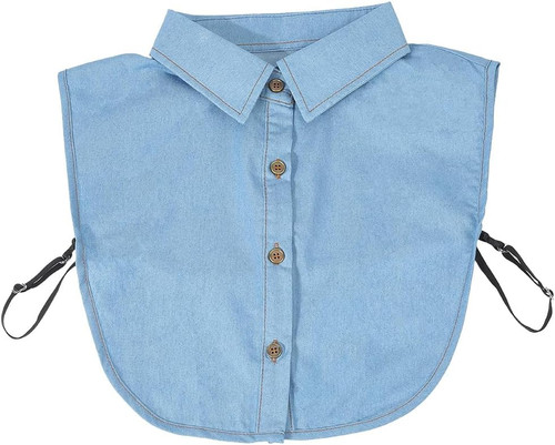 Colletto finto blu denim - colletto,