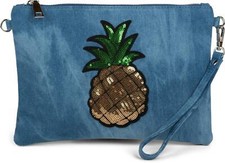 Clutch denim con luccicanti