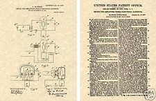 Lee DeForest 1907 TUBO SOTTOVUOTO Brevetto Stampa artistica PRONTO DA INCORNICIARE AMP transistor