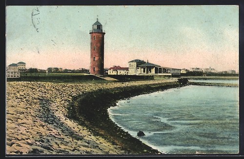 Cartolina cuxhaven faro - cuxhaven,,