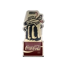 Spilla distintivo Coca Cola orologio rifiuti vintage da collezione