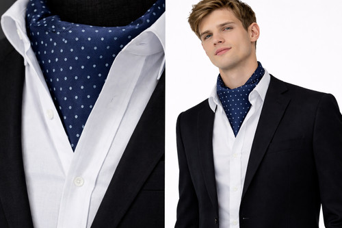 Cravatta ascot blu - cravatta,