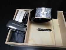 Carlo Pignatelli Cerimonia cintura in pelle duuble face, regolabile con fibia  