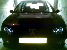 FARI LENTICOLARI ANGEL EYES A LED BLACK O CROMATI PER PEUGEOT 106