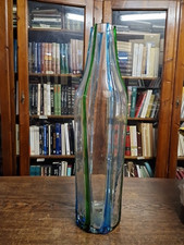 Base Lampada Vetro soffiato Colore Azzurro Verde XX Sec. H. 53 Reading-Lamp ^