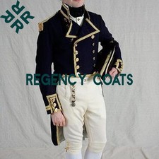 Giacca militare Royal Navy, cappotto uniforme lana blu navy, giacca uniforme Napoleone