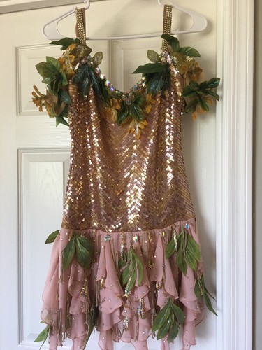 Costume donna oro con foglie - con,