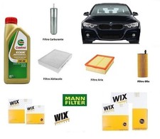 Kit Filtri Tagliando per BMW 3 F30 F31 316d 320d + 6 Litri Olio Castrol 5W30