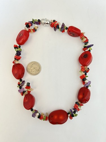Collana vintage grossa corallo