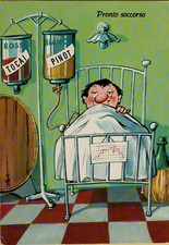 66729Q CARTOLINA HUMOR UMORISTICA SUL VINO WINE TOCAI PINOT