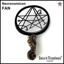 ventaglio a mano pieghevole vintage raro da collezione accessori estivi vernice necronomicon 