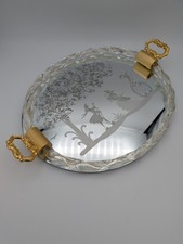 Specchio vassoio vetro inciso