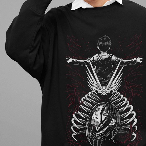Felpa attack titan maglione - felpa,