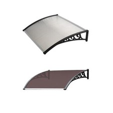 Pensilina da Esterno Alveolare in Policarbonato Trasparente Fume struttura Nera